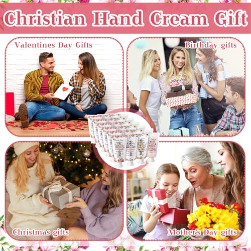 72 Pcs Christian Hand Cream Bulk Gifts for Women Bible Verse Mini Hand Lotion Scripture Travel Lotion for Dry Cracked Christian Religious Gifts Bulk for Mom Women Teacher Wedding Favors (Cross Style)