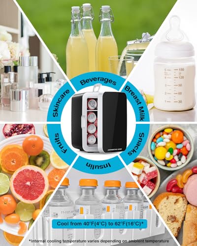 Antarctic Star Black 10L Portable Mini Fridge for Cosmetics & Drinks