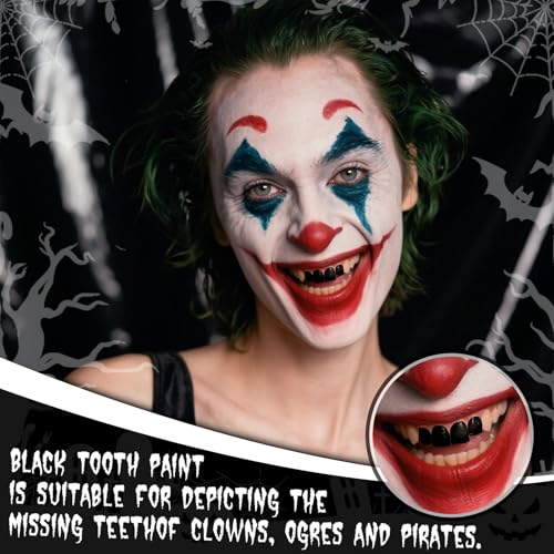 Professional Halloween Black Tooth Paint, Temporary Black Tooth Paint£¬Decayed Rotten Cruddy Missing Teeth Makeup, Perfect for Cosplay, Halloween Makeup, Theater, Costume Party