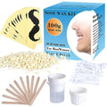 Nostril Waxing Kit, 100g Wax, 20 White Stick Applicator, 15 Mustache Guards, 10pcs Paper Cup for Men Women, Safe Easy Quick Hair Removal, Instant Nose Ear Hair Solution, 15-20 Times Usage