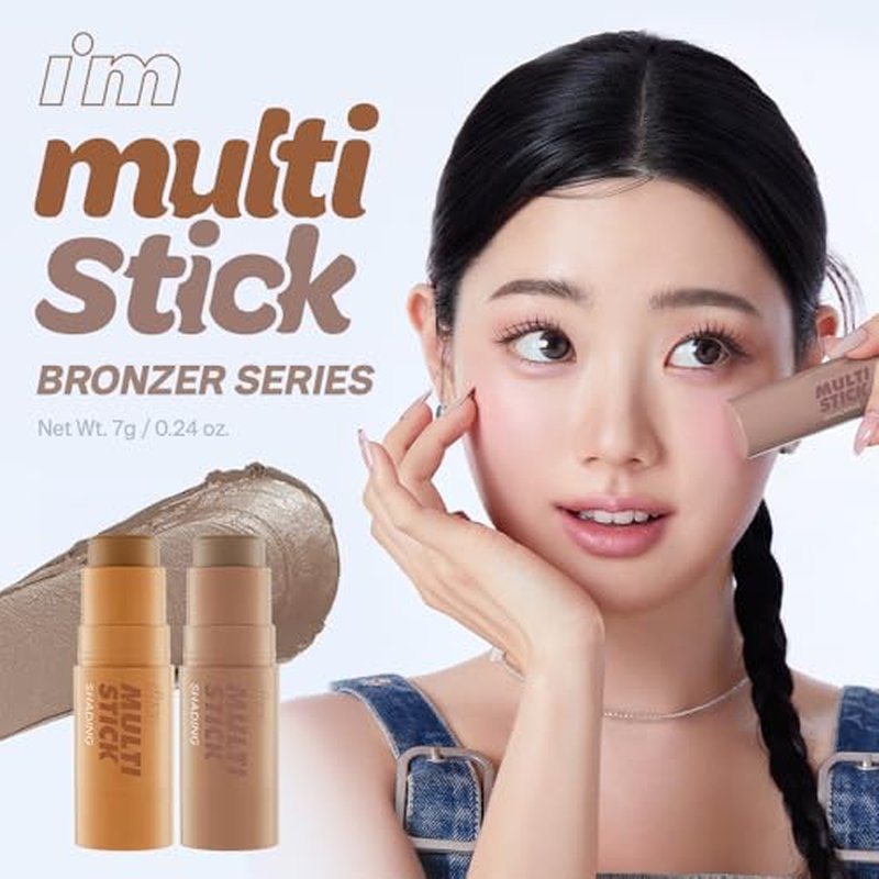 I'M MEME Shading - I'm Multi Stick 001 Bronzer | Easy Blending, Matte Finish, Suitable for Beginners, Lightweight, Natural Contour Makeup, Daily Use, Natural Blur Effect, Stocking Stuffers, 0.24 Oz