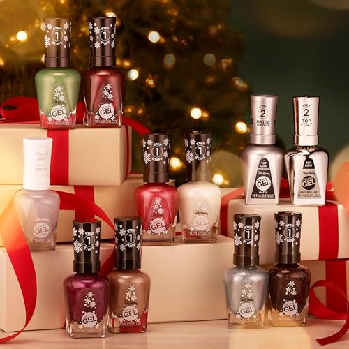 Sally Hansen Miracle Gel¢â, Under the Tree, Long Lasting, Gel-Like Formula, No UV Lamp Needed, Green Glitter Nail Polish
