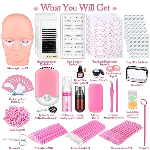 Eyelash Extension Kit for Beginners and Professionals - 404 pcs
