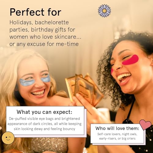 grace & stella Under Eye Mask - Reduce Dark Circles, Puffy Eyes, Undereye Bags, Wrinkles - Gel Under Eye Patches, Bulk Gifts for Women - Vegan Cruelty-Free Self Care (72 Pairs, Gold, Pink, & Blue)