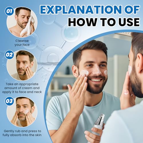 6-In-1 Mens Face Cream Anti-Aging Mens Anti Aging Face Cream & Wrinkle Moisturizer For Men with Hyaluronic Acid Niacinamide Para Hombre for Firming Dark Spot Correction Men Skin Care 2 Pack 1.7 Fl Oz