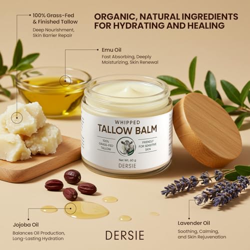 Soft Blossom Whipped Tallow Cream for Deep Hydration & Skin Barrier Repair - 2.1 oz, Pack of 2