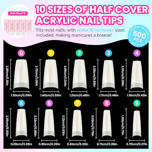 VANREESA Acrylic Nail Kit with Gel Polishes, Tips & Salon Tools for Beginners