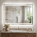 Antok 36-Inch x 24-Inch LED Bathroom Mirror with Backlit and Frontlit Modes - White, 3 Light Settings