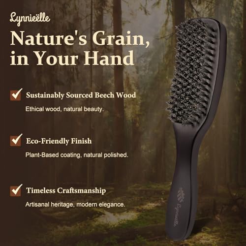 Boar Bristle Hair Brush for Shine, Volume & Frizz Control - Natural Hair Care