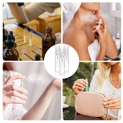 100Pcs 10ml Glass Spray Bottles Refillable Perfume Misters Travel Makeup