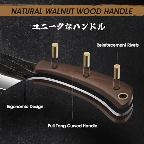 6-Inch Hand Forged Meat Cleaver Knife with Wooden Handle - Heavy Duty Butcher Chopper