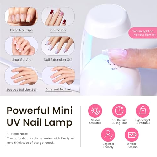 Extra Short Square Nail Tips Kit - 224pcs with Gel Glue & Mini UV Lamp