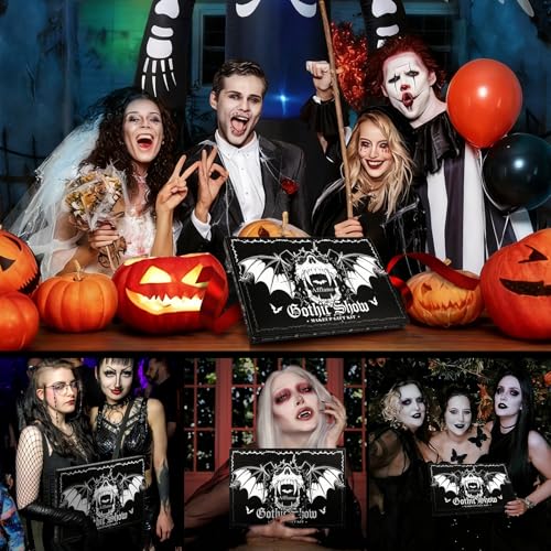 Goth Makeup Kit - Complete Halloween & Cosplay Gothic Face Paint Set with Fake Nails