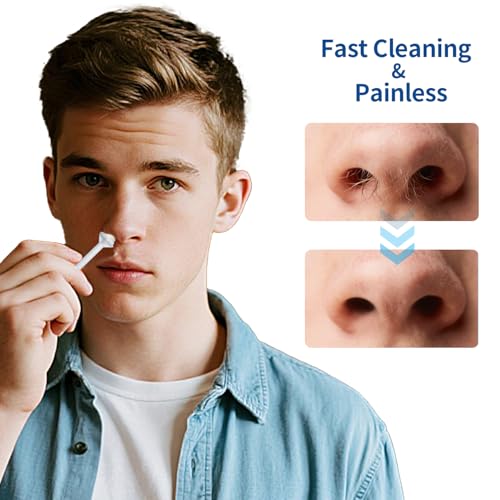 OAKEER Nose Wax Sticks - 60 Pcs Nose Wax Applicators for Nostril Nasal Cleaning Ear Hair Removal, User-Friendly & Safe, Premium ABS, Non-Toxic, Effective Depilation