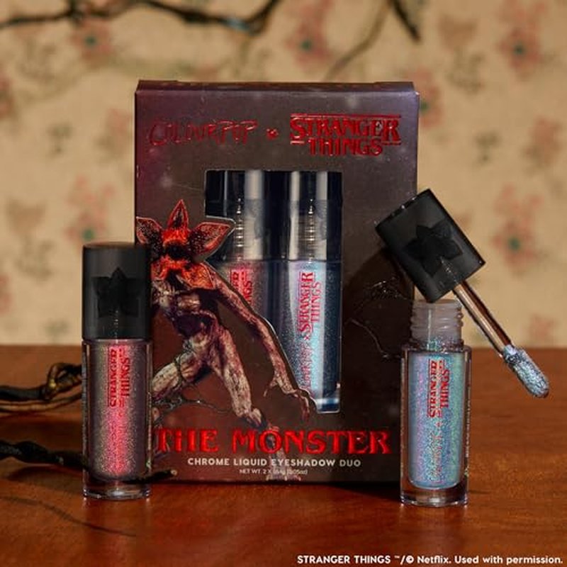 ColourPop x Stranger Things Chrome Liquid Eyeshadow Duo - Color-Shifting Chrome Eyeshadow with Long-Lasting & Ultra-Pigmented Formula - The Monster (2 Count)