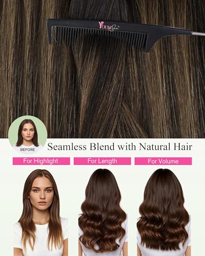 YoungSee Tape-In Hair Extensions 20 Inch for Wedding - Variation #Tape-A-#2/2/6