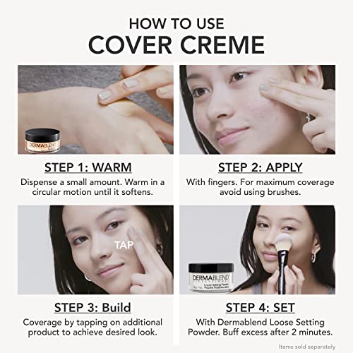 Dermablend Cover Cr?me Full Coverage Foundation Makeup, Hydrating Cream Concealer for Dark Circles and Blemishes, Maximum Coverage with Mineral Sunscreen SPF 30, 1 OZ
