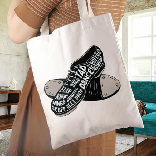 WCGXKO Dance Lover Gift Dance Shoes Tote Bag For Women Tap Dancing Gift