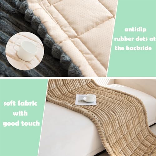 ZQFFB Washable Non-Slip Pet Sofa Cover for Dogs, Coffee, 27.6x82.7 inches