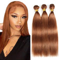 AiPliantfis #30 Light Brown Straight Human Hair Bundles - 3 Pack 12-34 Inch Variation of THIS listing