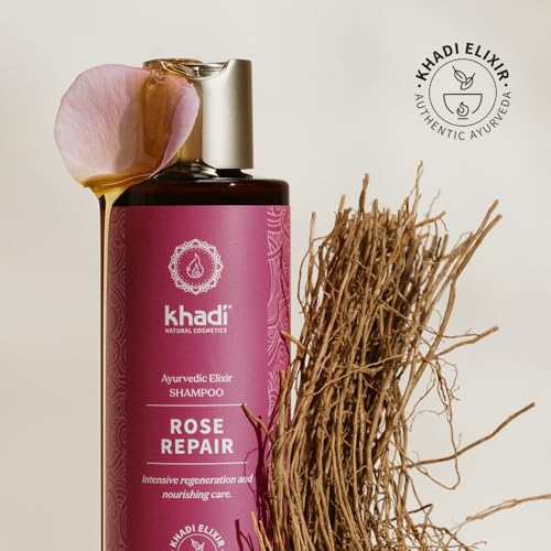 Khadi Rose Repair Ayurvedic Shampoo for Damaged Hair – 6.7 fl oz, Silicone-Free