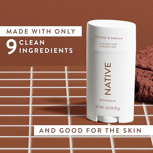 Native Deodorant & Moisturizing Body Wash - Coconut & Vanilla - Naturally Derived Ingredients, 72 Hour Odor Control | Free of Aluminum, Sulfate, Paraben, Dye | Personal & Skin Care | 2 Pk