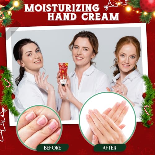 24 Christmas Hand Cream Gift Set Christmas Stocking Stuffers Hand Cream Travel Size Care Cream Bulk Mini Hand Lotion for Dry Cracked Hands Employees Colleagues Teacher Gifts