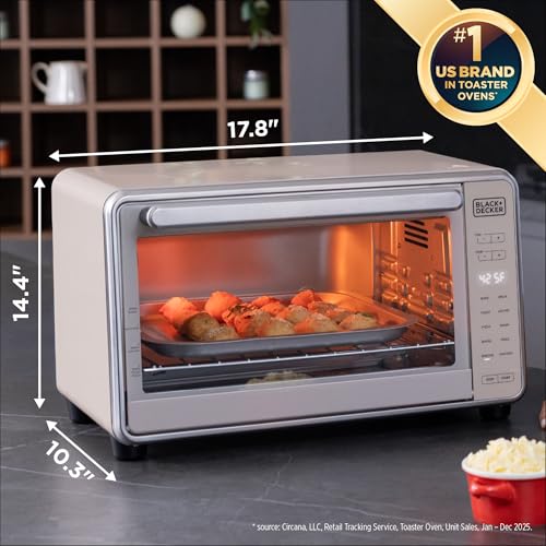 BLACK+DECKER Crisp 'N Bake Pro 6-Slice Digital Air Fry Oven with Baked Stone