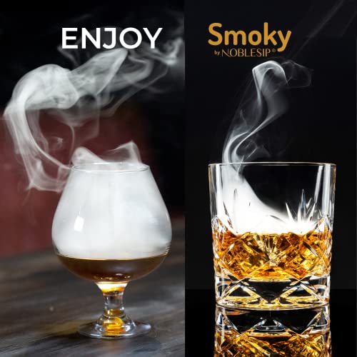NOBLESIP Electric Cocktail Smoker Kit for Whiskey & Spirits - Automatic Smoke Infuser with 6 Flavors, Home Bar Gift