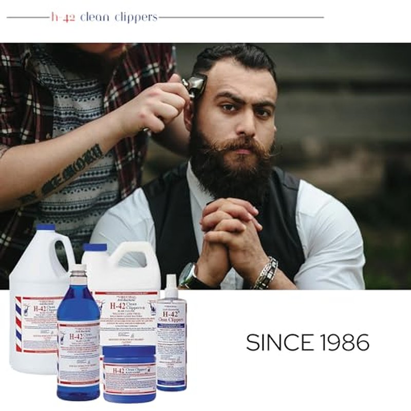 H-42 Clipper Blade Cleaner ? Waterless Clipper Cleaner for Barbers, Anti-Rust Formula for Clippers and Trimmers, Cleans and Cools Blades, 8oz Spray Bottle (Pack of 1)