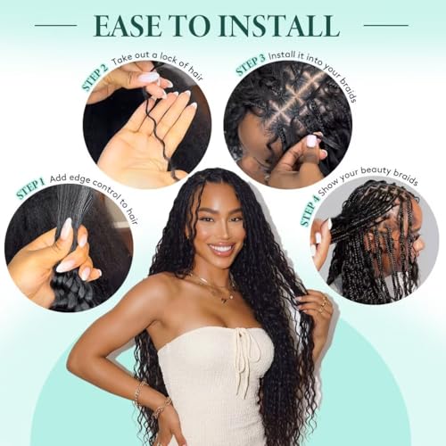 MAKAMAKA 100g 16 Inch Deep Wave Braiding Hair #1B Boho Virgin Human Hair