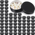 2 oz Lip Balm Tin Containers - Matte Black, 64 Pack, Screw Top, Reusable