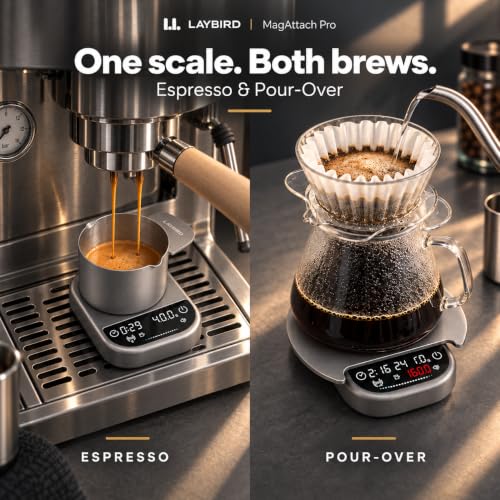 MagAttach Pro Coffee Scale with Timer for Espresso & Pour Over - Modular & Compact