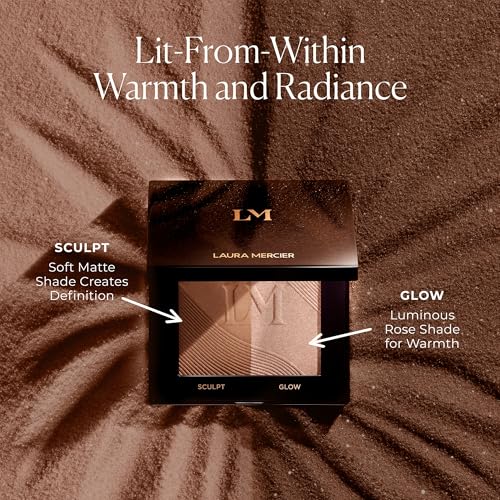 Laura Mercier Bronze Color Infusion, 12HR Long Wear, Talc-Free Bronzer Powder, Skin-Smoothing, Lightweight and Breathable, Natural Glow, Duo with Matte and Luminous Finishes
