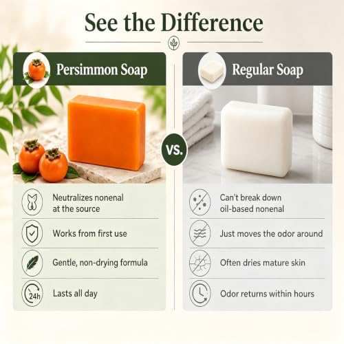 Deodorizing Persimmon Soap - Natural Body Bar for Fresh Skin