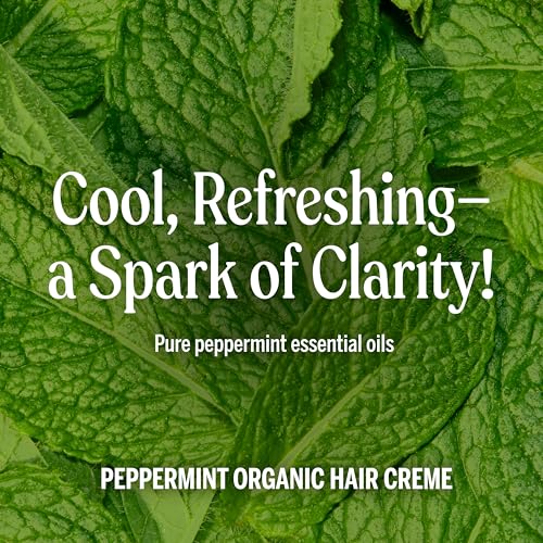 Organic Hair Crème Peppermint 6oz Pack of 2 - Leave-In Conditioner & Styling Cream