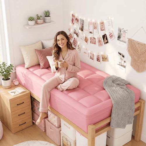Twin XL Memory Foam Mattress Topper - 3 Inch Cooling Support for Dorms