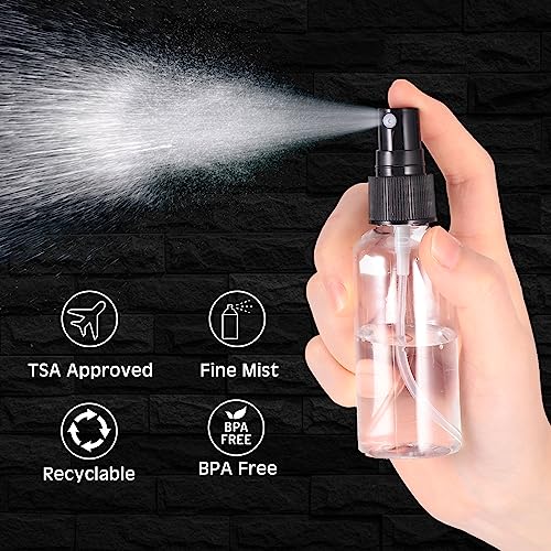 Black / 50 Pcs 2 oz Plastic Spray Bottles with Nozzle for Liquids