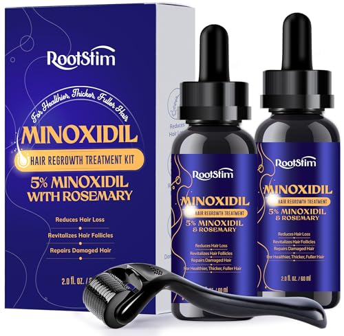 2 Pack Minoxidil Hair Growth Serum for Men & Women - 5% with Biotin & Rosemary, 2.02 Fl Oz