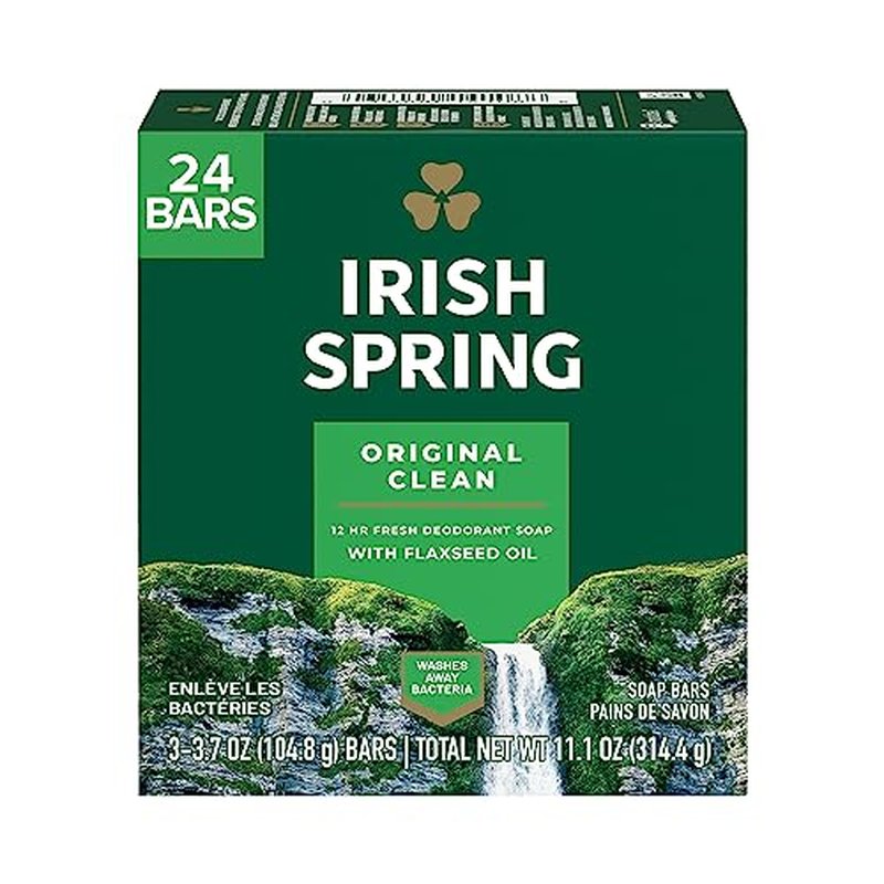 Irish Spring Bar Soap for Men, Original Clean, Smell Fresh and Clean for 12 Hours & Bar Soap for Men, Moisture Blast, 3.7 Oz