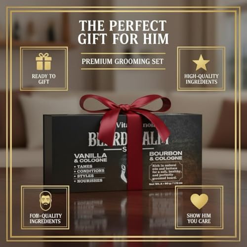 Men's Beard Balm Set with Sandalwood & Cologne Scents - 2 Pack