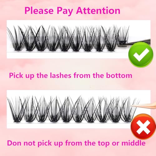 DIY Lash Extension Kit - 280pcs Lashes Clusters 0.07D 40D+50D Mix, 9-16mm D Curl Soft Wispy Lash Clusters Kit with Bond, Seal, Remover & Tweezers for Easy At-Home Application Nature Look