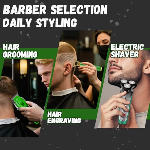LQT Cordless Hair Clippers for Men with Precision Trimmer & Dual Foil Shaver - Green