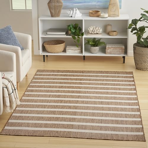 Nourison Positano Indoor Outdoor Rug 7' x 10' Jute Ivory