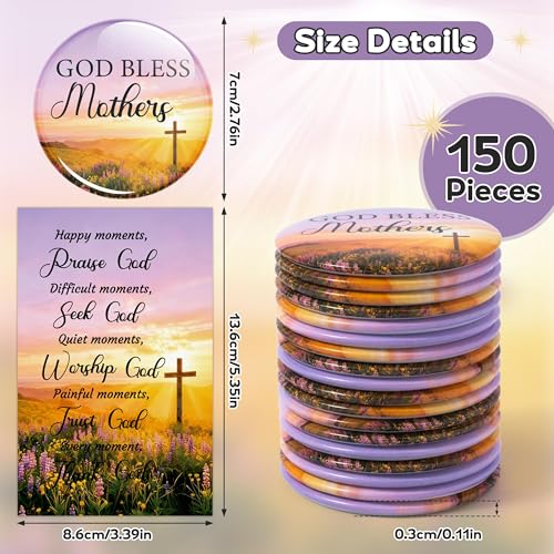 Christian Inspirational Compact Mirror Set - Religious Gifts for Mother & Women, Bulk 50 Sets