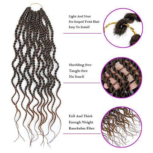 Wavy Senegalese Twist Crochet Hair - 18 Inch, 6 Packs, #1B/27 Variation