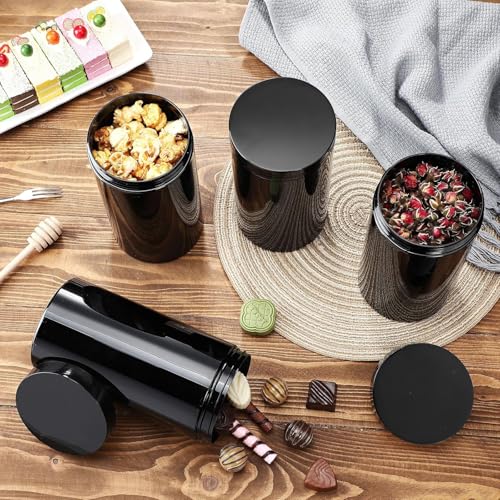 SATINIOR 12-Pack 32 oz Black Plastic Jars with Lids - Reusable Travel Cosmetic Containers for Toiletries, Lotion, Cream, Makeup, Slime, Storage
