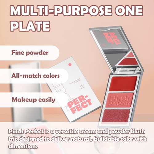 Buildable Blush Palette ? Vegan & Cruelty-Free Cream + Powder Cheek Color Trio for Natural & Long-Lasting Finish (04 Rosewood Reverie, Cream Blush: 0.09 oz / 2.5 g Powder Blush: 0.25 oz / 7 g)