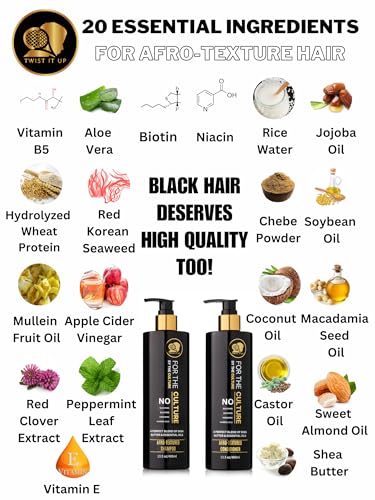 Moisturizing Shampoo & Conditioner Set for Afro-Textured Hair - Sulfate & Paraben-Free, Natural Ingredients