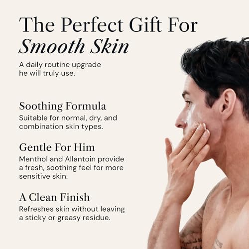 Self-Care Kit for Men Set with Shave Balm and After Shave Lotion - Shave Balm for Sensitive Skin - Birthday Gift Idea for Him - 2 x 3.4 fl oz Razor Burn Cooling & Soothes Skin